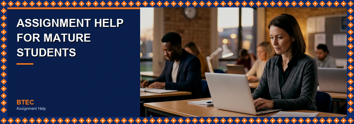 BTEC Assignment Help for Mature Students | adult learner in an evening class