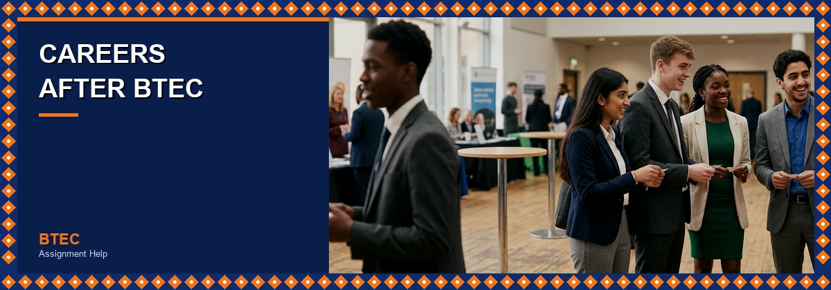 Careers After BTEC | BTEC graduates networking at a careers fair