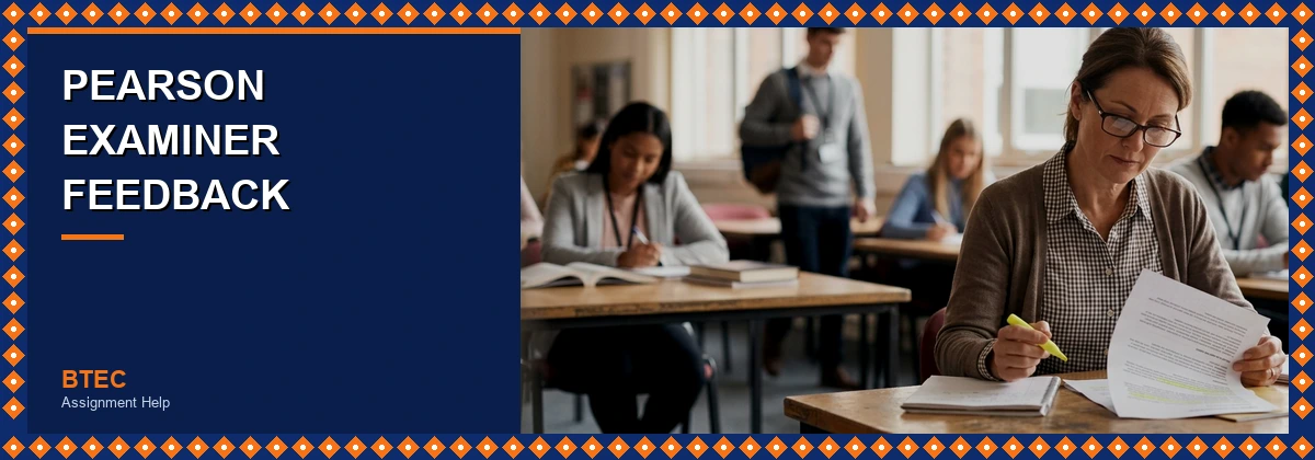 Pearson BTEC Examiner Feedback Reports | tutor reviewing an official feedback report